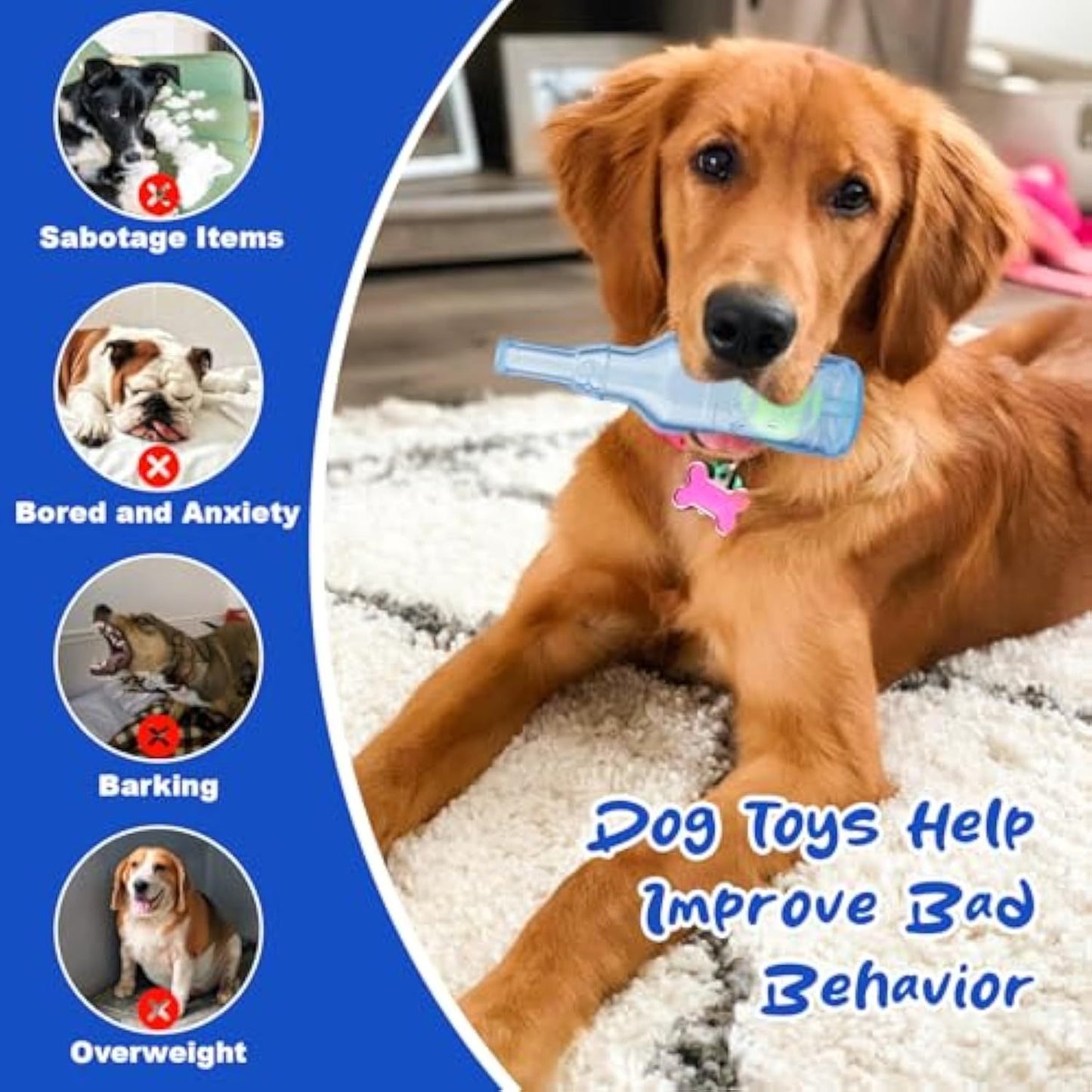 Water Bottle Dog Toy Squeaky Dog Toys For Aggressive Chewers Indestructible Dog Chew Toys For Small Medium Large Dogs Dog Toy Water Bottle Cruncher Interactive Dog Toys For Boredom