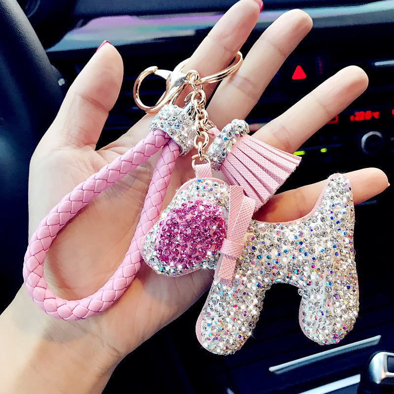 Diamond Puppy Keychain